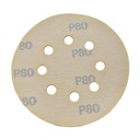 80 Grit 5" Diameter 8-Hole H&L Sanding Paper - 25/Pack (Ceramic Aluminum Oxide)