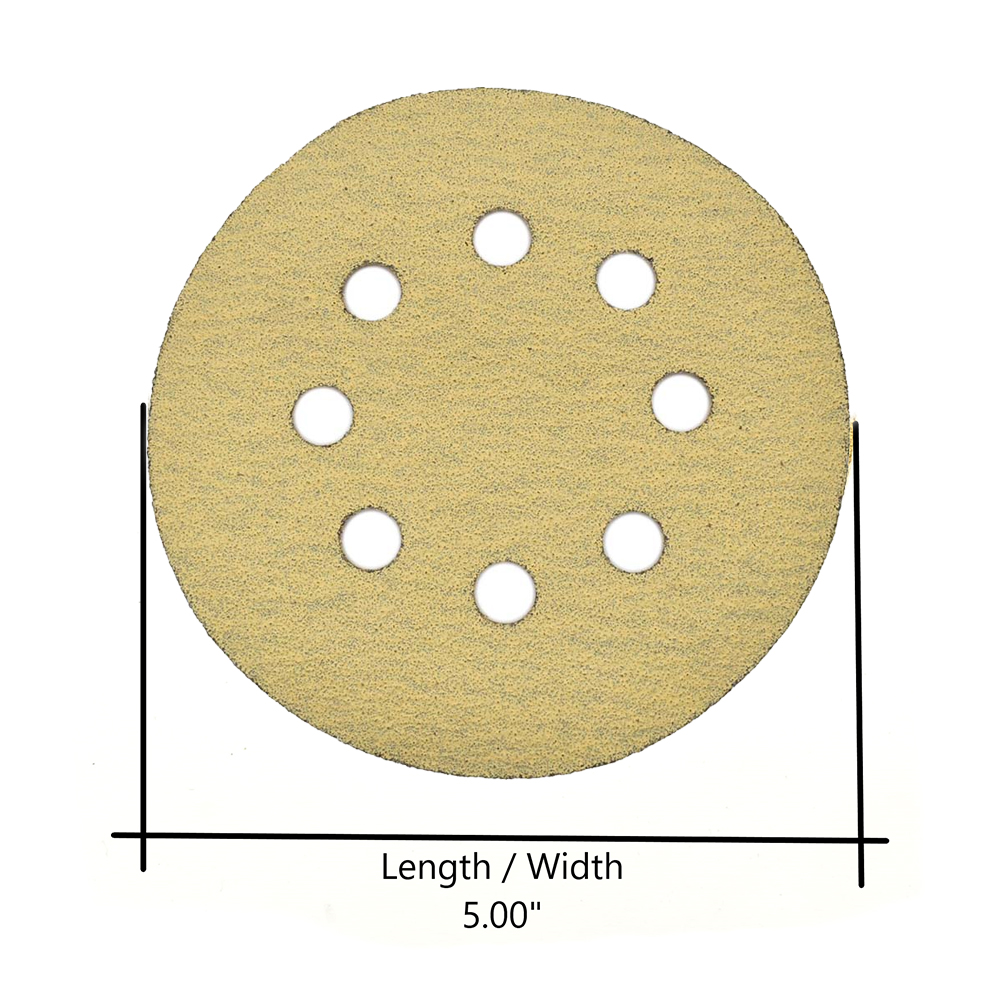 80 Grit 5" Diameter 8-Hole H&L Sanding Paper - 25/Pack (Ceramic Aluminum Oxide)