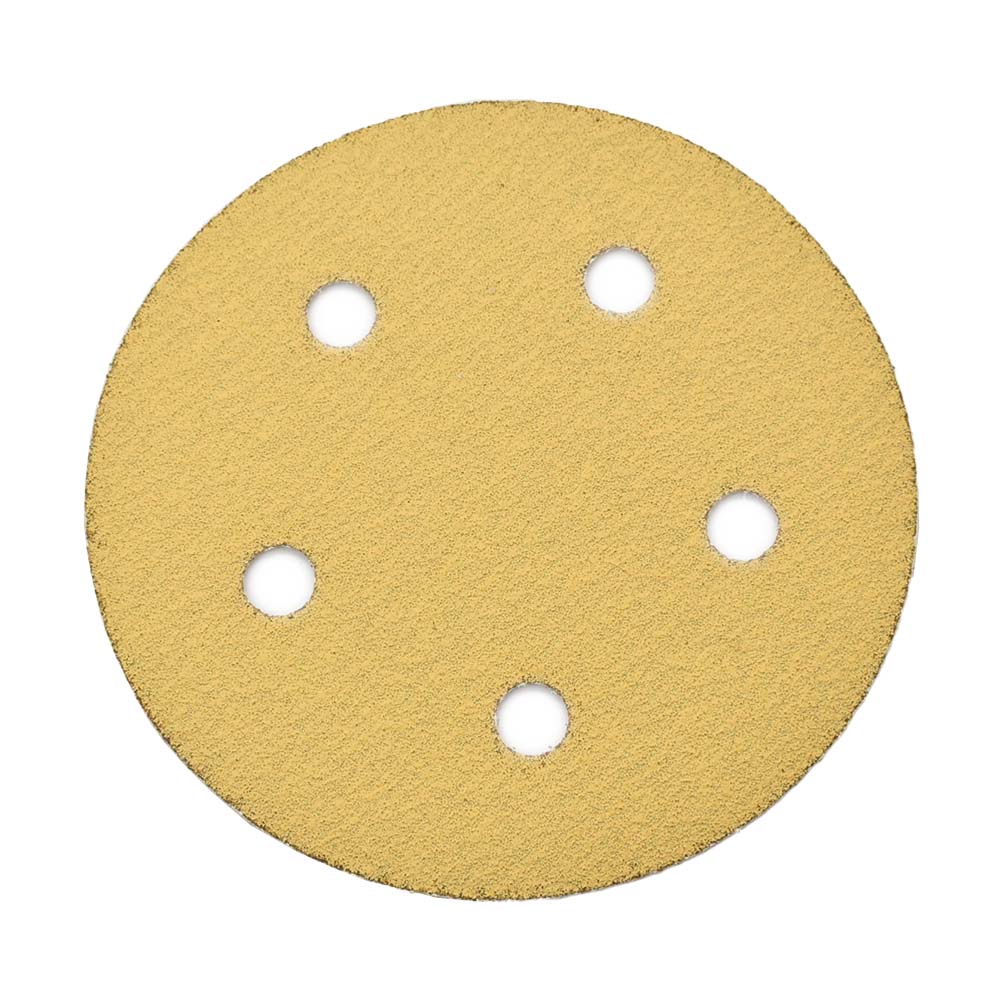 80 Grit 5" Diameter 5-Hole H&L Sanding Paper - 25/Pack (Ceramic Aluminum Oxide)