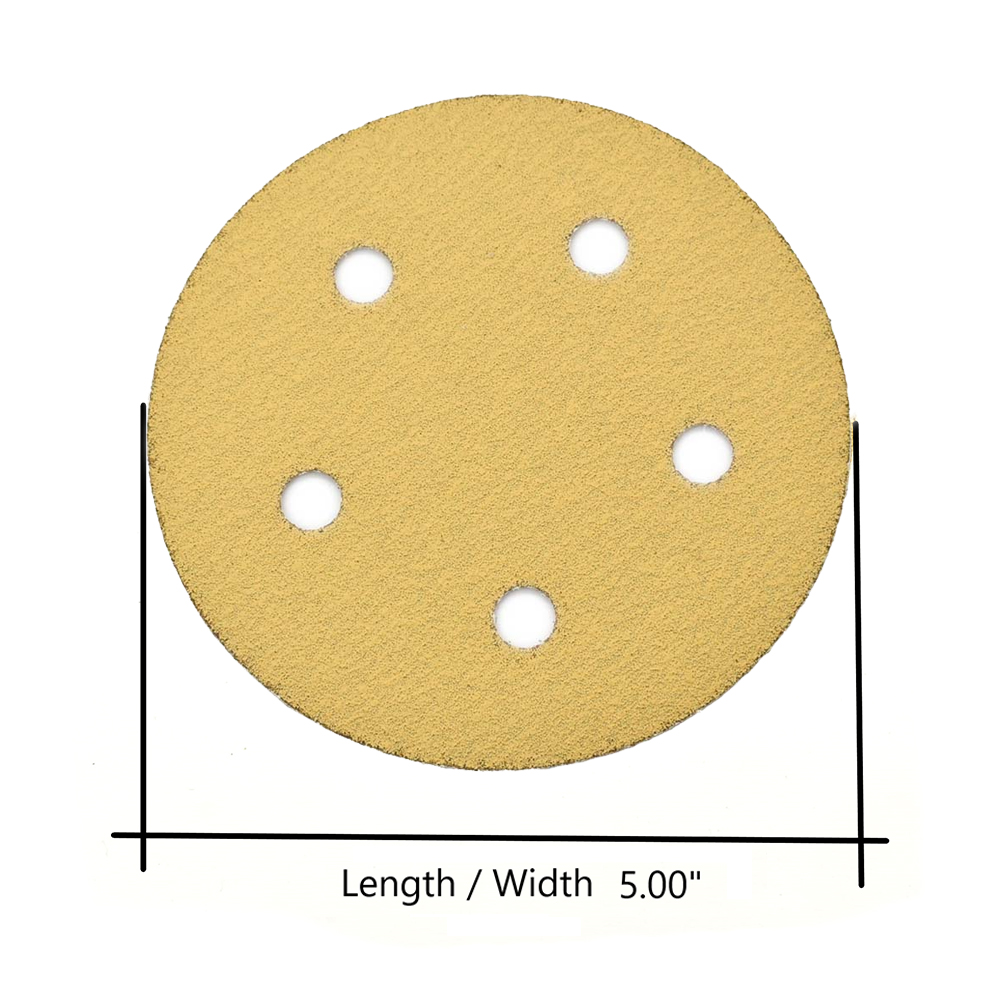 80 Grit 5" Diameter 5-Hole H&L Sanding Paper - 25/Pack (Ceramic Aluminum Oxide)