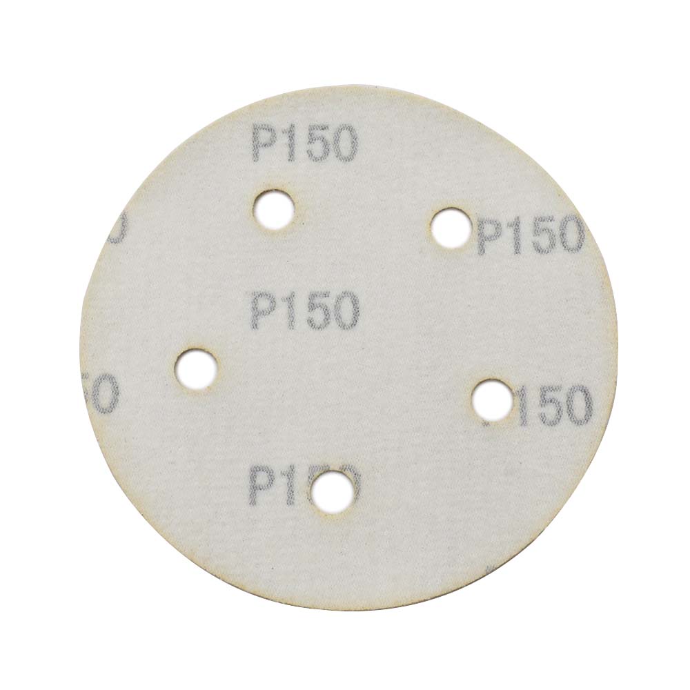 150 Grit 5" Diameter 5-Hole H&L Sanding Paper - 25/Pack (Ceramic Aluminum Oxide)