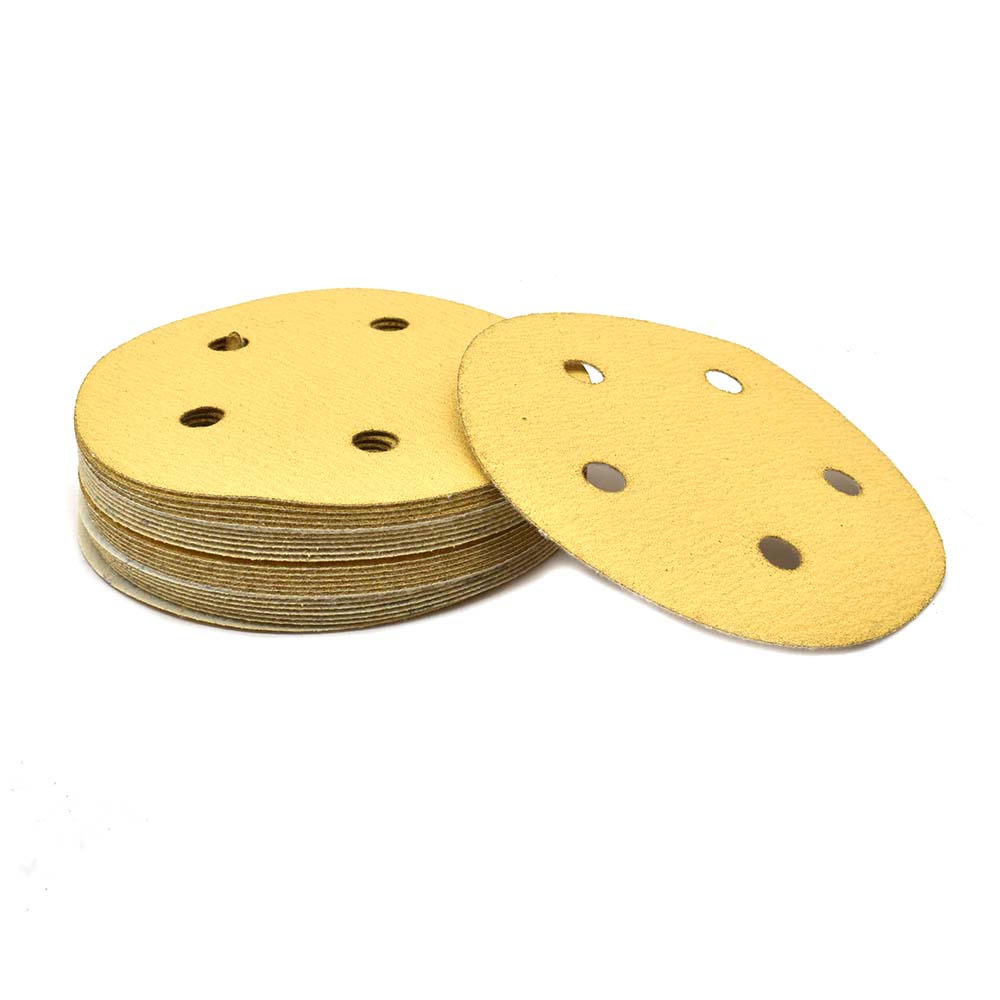 150 Grit 5" Diameter 5-Hole H&L Sanding Paper - 25/Pack (Ceramic Aluminum Oxide)