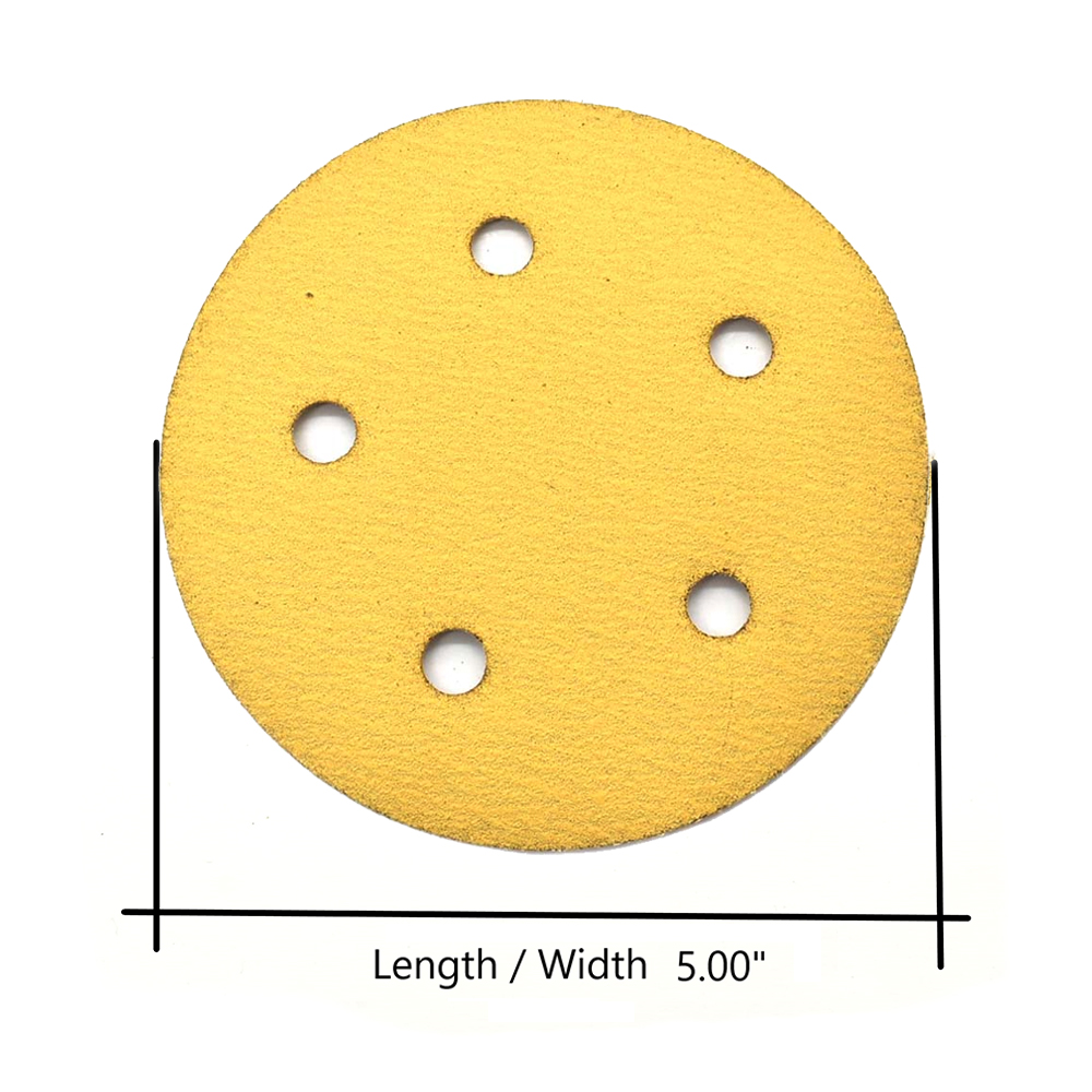 150 Grit 5" Diameter 5-Hole H&L Sanding Paper - 25/Pack (Ceramic Aluminum Oxide)