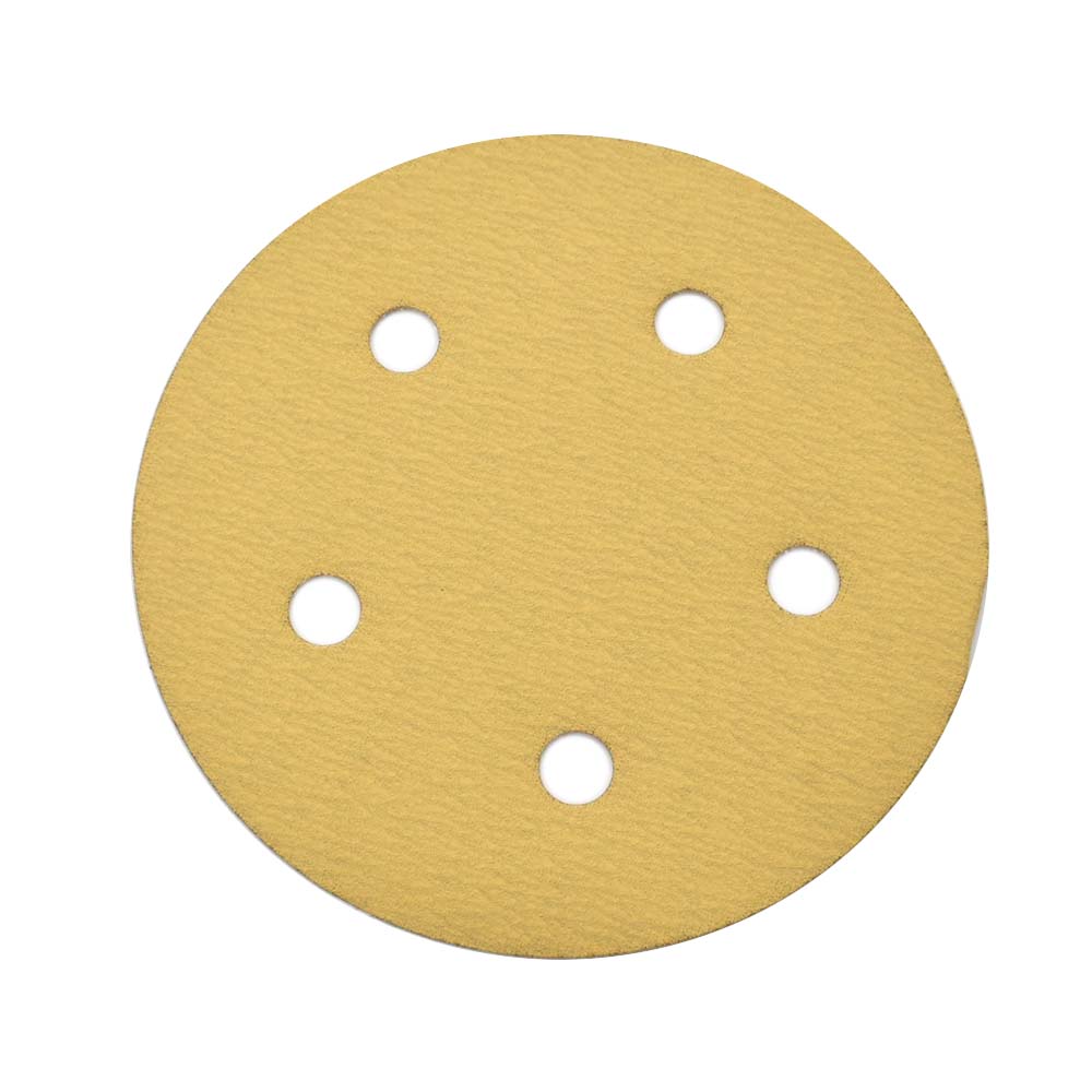 240 Grit 5" Diameter 5-Hole H&L Sanding Paper - 25/Pack (Ceramic Aluminum Oxide)