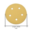 240 Grit 5" Diameter 5-Hole H&L Sanding Paper - 25/Pack (Ceramic Aluminum Oxide)