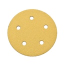 60 Grit 5" Diameter 5-Hole PSA Sanding Paper - 25/Pack (Ceramic Aluminum Oxide)