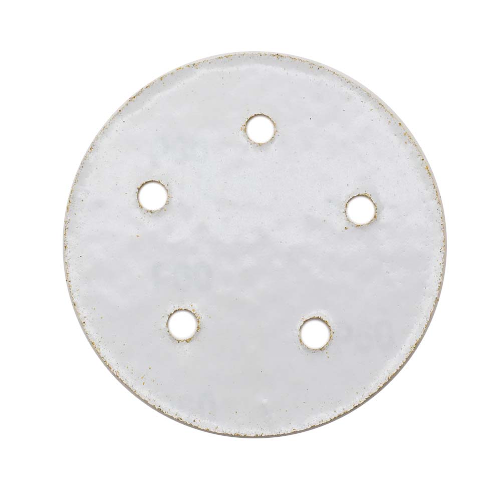 60 Grit 5" Diameter 5-Hole PSA Sanding Paper - 25/Pack (Ceramic Aluminum Oxide)