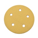 80 Grit 5" Diameter 5-Hole PSA Sanding Paper - 25/Pack (Ceramic Aluminum Oxide)