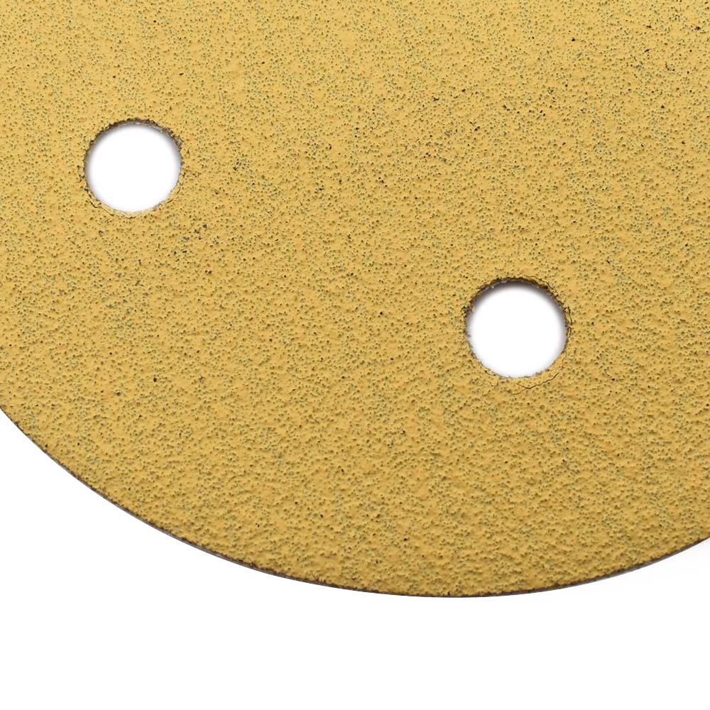 80 Grit 5" Diameter 5-Hole PSA Sanding Paper - 25/Pack (Ceramic Aluminum Oxide)