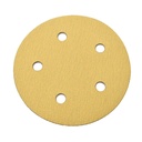 120 Grit 5" Diameter 5-Hole PSA Sanding Paper - 25/Pack (Ceramic Aluminum Oxide)