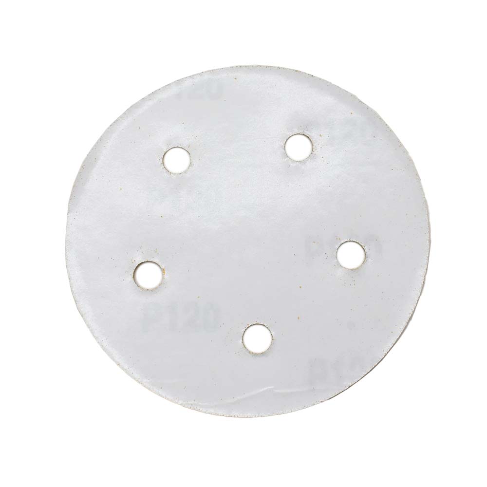 120 Grit 5" Diameter 5-Hole PSA Sanding Paper - 25/Pack (Ceramic Aluminum Oxide)