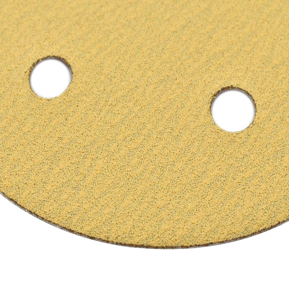 120 Grit 5" Diameter 5-Hole PSA Sanding Paper - 25/Pack (Ceramic Aluminum Oxide)