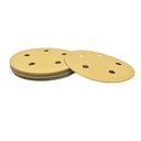 240 Grit 5" Diameter 5-Hole PSA Sanding Paper - 25/Pack (Ceramic Aluminum Oxide)