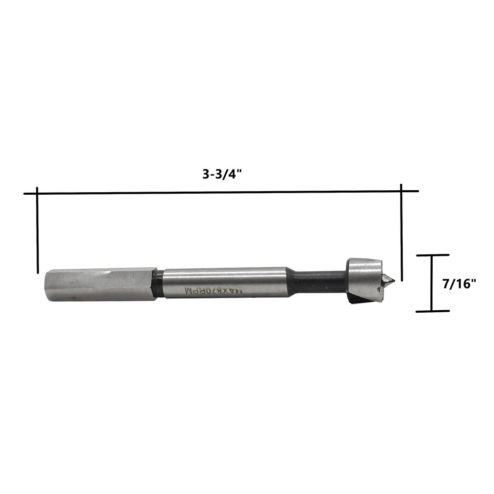7/16" Forstner Bit, 3-5/8"OAL