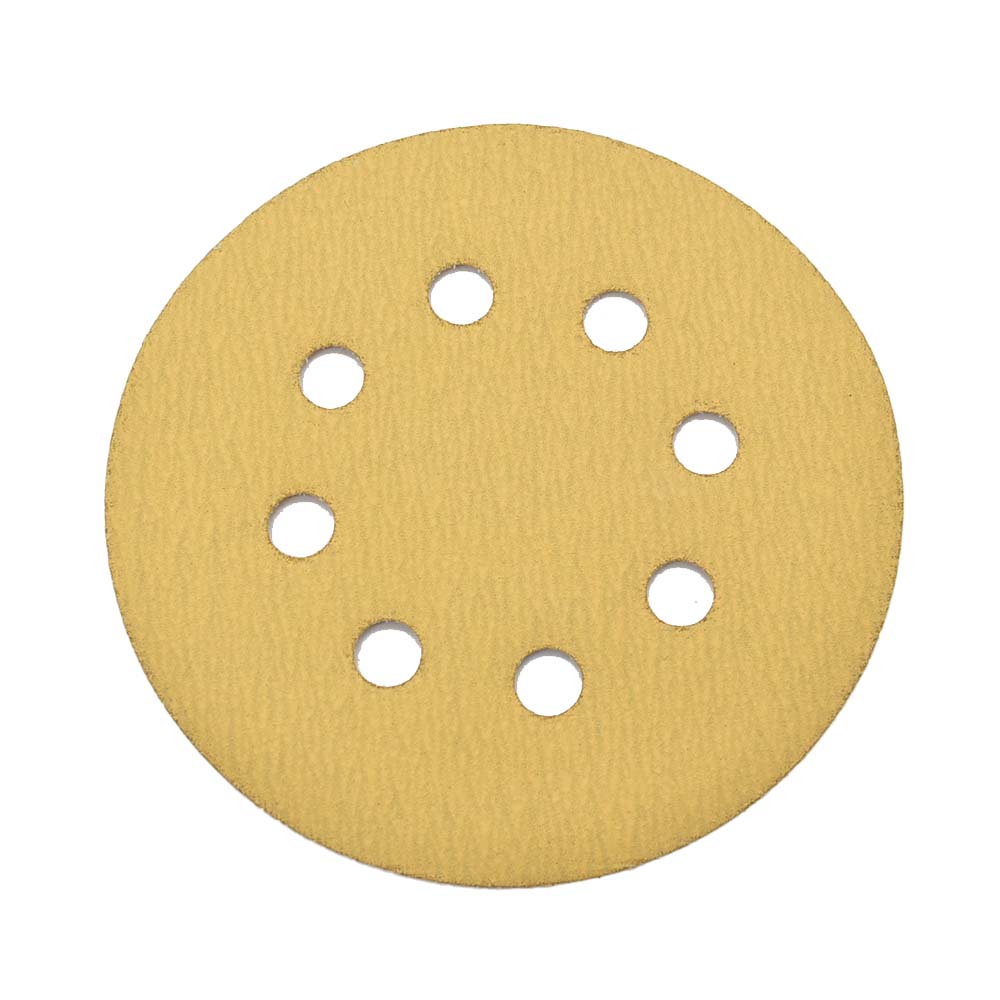 240 Grit 5" Diameter 8-Hole H&L Sanding Paper - 25/Pack (Ceramic Aluminum Oxide)