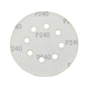 240 Grit 5" Diameter 8-Hole H&L Sanding Paper - 25/Pack (Ceramic Aluminum Oxide)