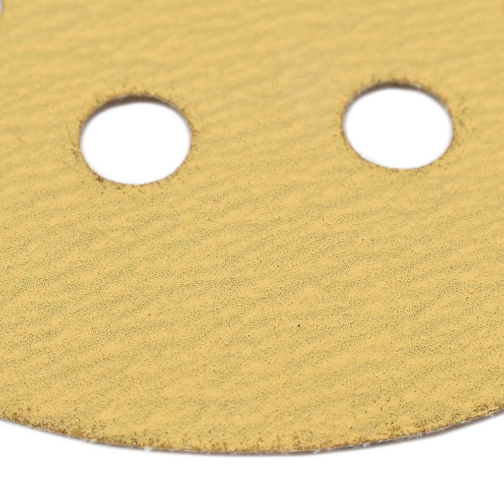 240 Grit 5" Diameter 8-Hole H&L Sanding Paper - 25/Pack (Ceramic Aluminum Oxide)