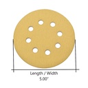 240 Grit 5" Diameter 8-Hole H&L Sanding Paper - 25/Pack (Ceramic Aluminum Oxide)