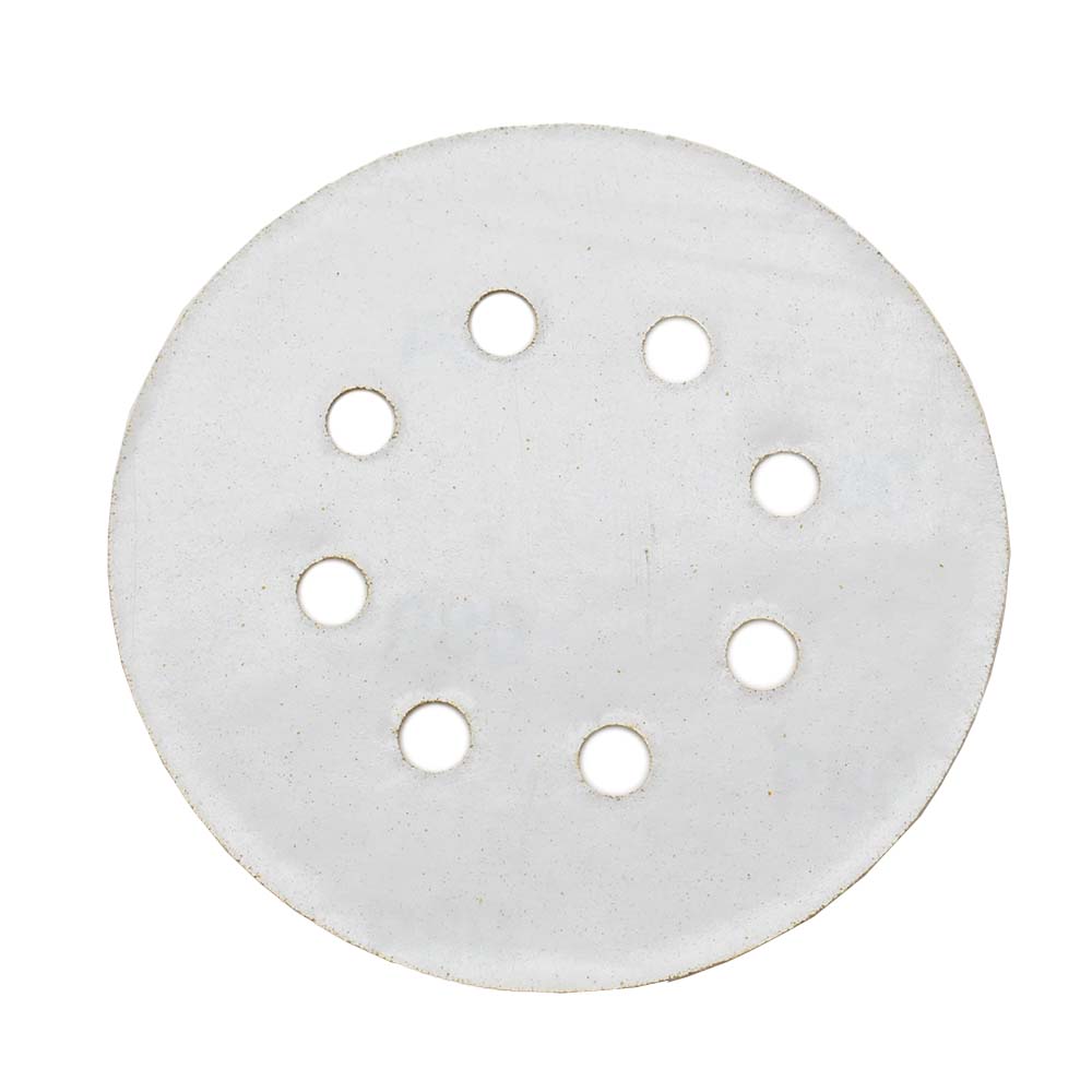 80 Grit 5" Diameter 8-Hole PSA Sanding Paper - 25/Pack (Ceramic Aluminum Oxide)