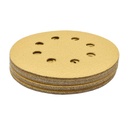 80 Grit 5" Diameter 8-Hole PSA Sanding Paper - 25/Pack (Ceramic Aluminum Oxide)
