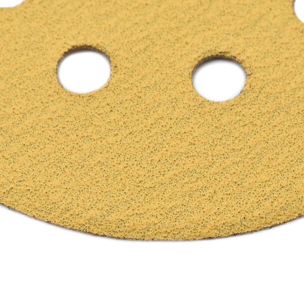 80 Grit 5" Diameter 8-Hole PSA Sanding Paper - 25/Pack (Ceramic Aluminum Oxide)