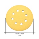 240 Grit 5" Diameter 8-Hole PSA Sanding Paper - 25/Pack (Ceramic Aluminum Oxide)
