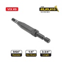 #3, #5, #9  VIX-BIT - 5/64" , 7/64" , 9/64" Self-Centering  Hinge Bit with 1/4" Hex Shank Includes Extra Drill Bits & Hex Key (QS-H-09)
