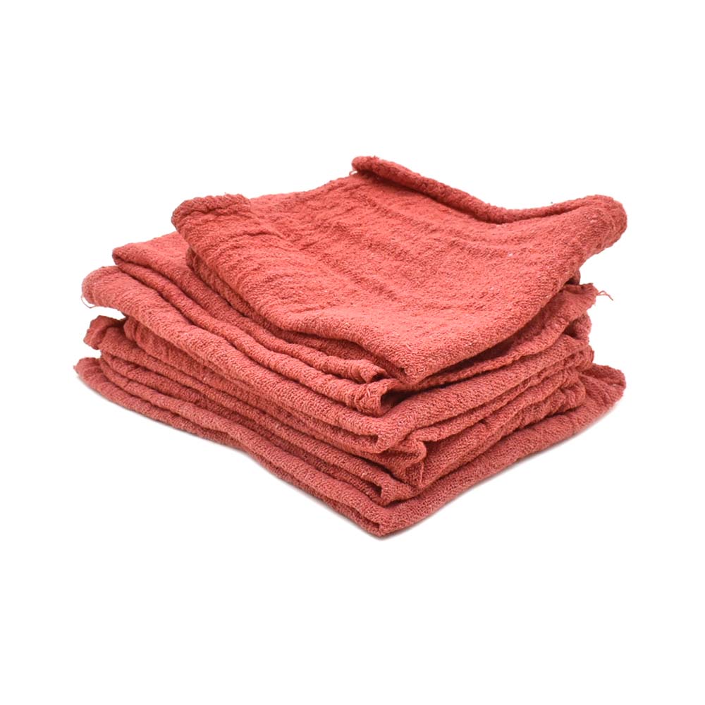 Red Shop Towel 12" x 14" - 100% cotton 6pc/pk