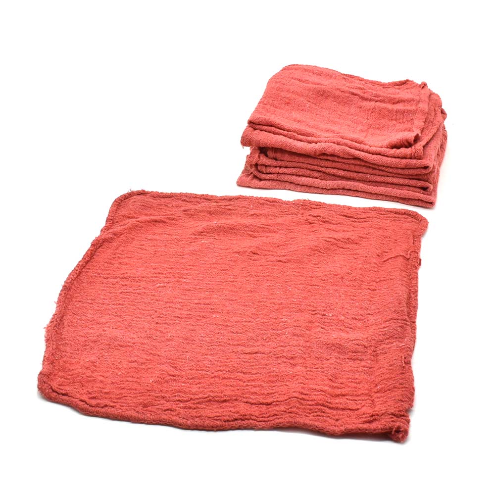 Red Shop Towel 12" x 14" - 100% cotton 6pc/pk