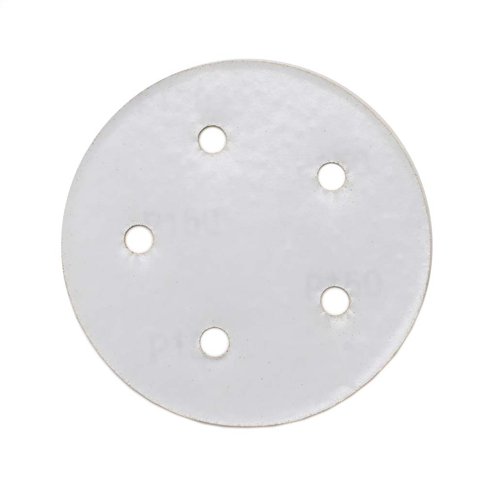 150 Grit 5" Diameter 5-Hole PSA Sanding Paper - 25/Pack (Ceramic Aluminum Oxide)