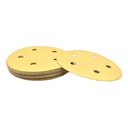 150 Grit 5" Diameter 5-Hole PSA Sanding Paper - 25/Pack (Ceramic Aluminum Oxide)