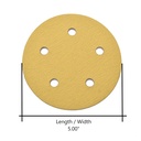 150 Grit 5" Diameter 5-Hole PSA Sanding Paper - 25/Pack (Ceramic Aluminum Oxide)