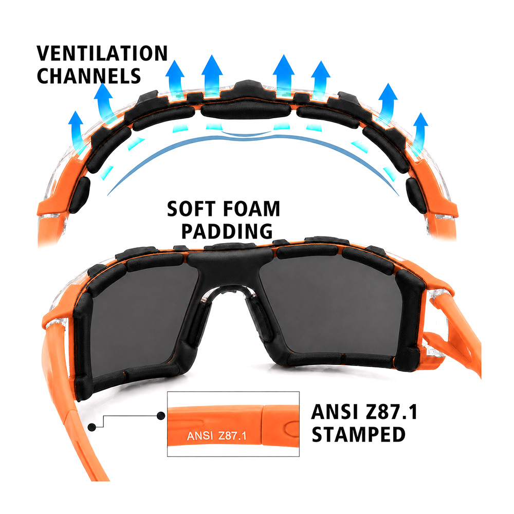Frameless Safety Glasses with Scratch-Resistant Coating - Clear ( Single Pair)