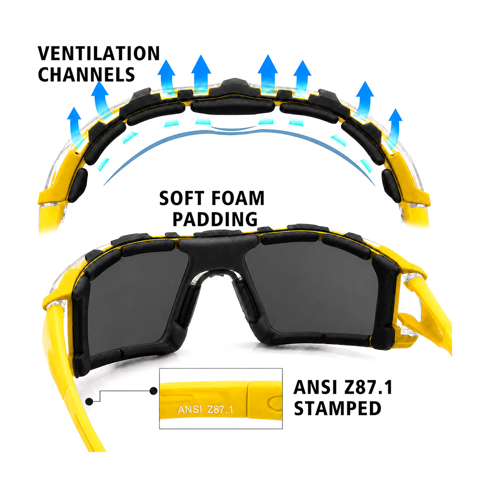 Frameless Safety Glasses with Scratch-Resistant Coating - Clear ( Single Pair)