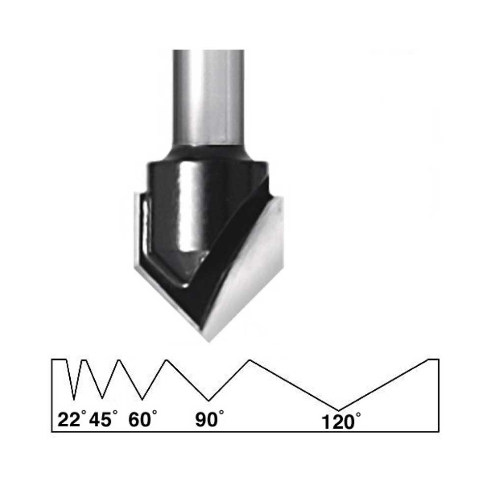 1 1/4" 120deg. V Groove,1/2"Shank