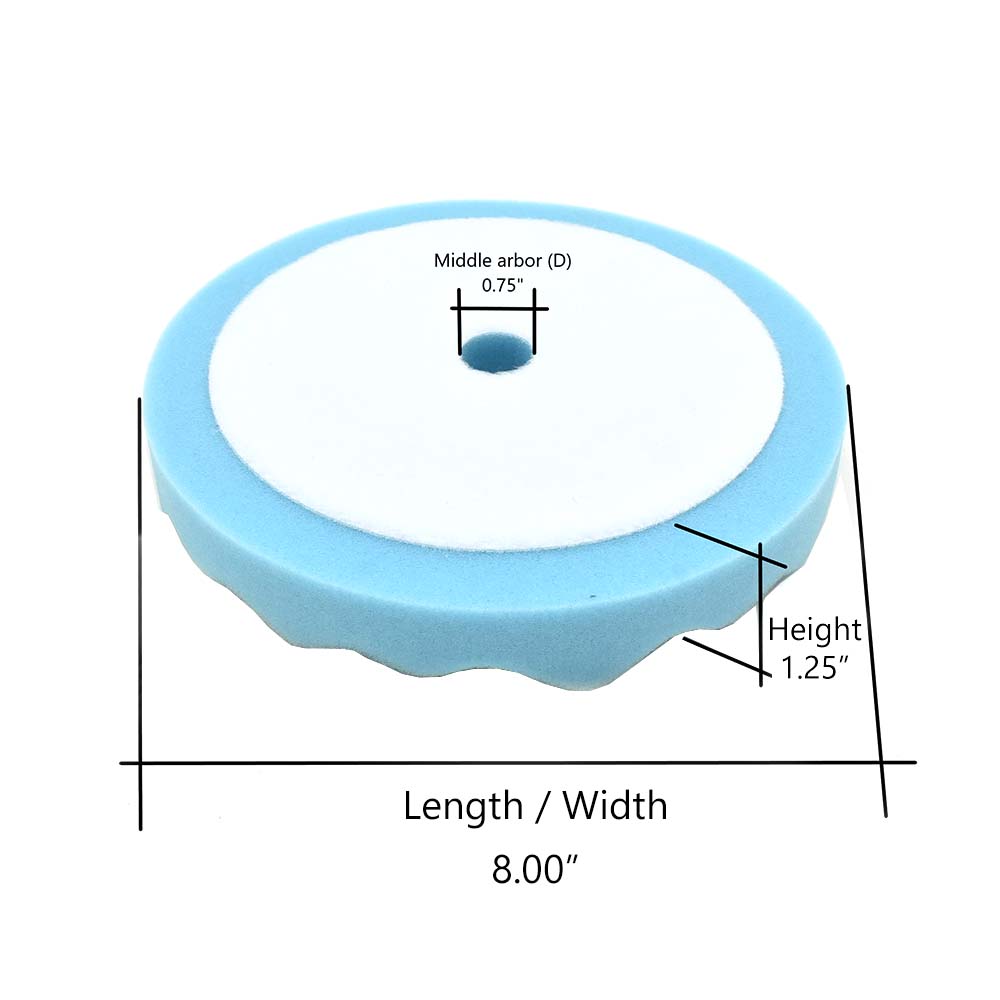 8" Buffing Foam Pad for Polishing (Blue)