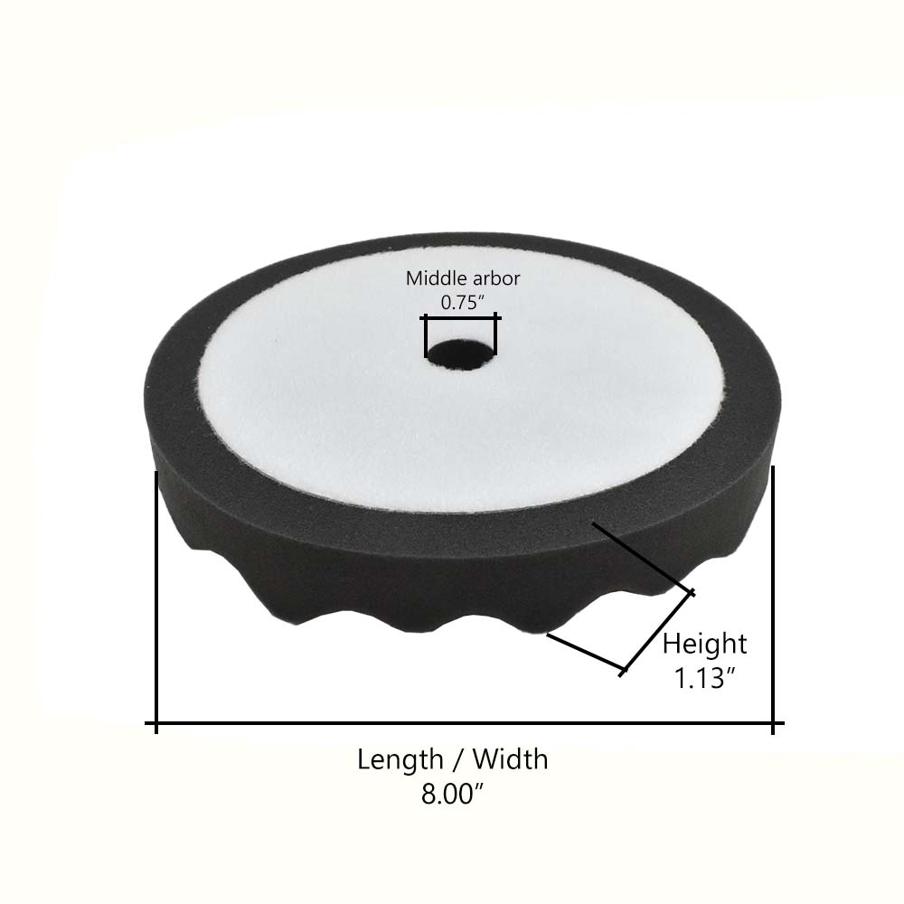 8" Buffing Foam Pad for Finishing (Black)