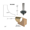 1/2"Rad. Cove Bit, 1/4" Shank