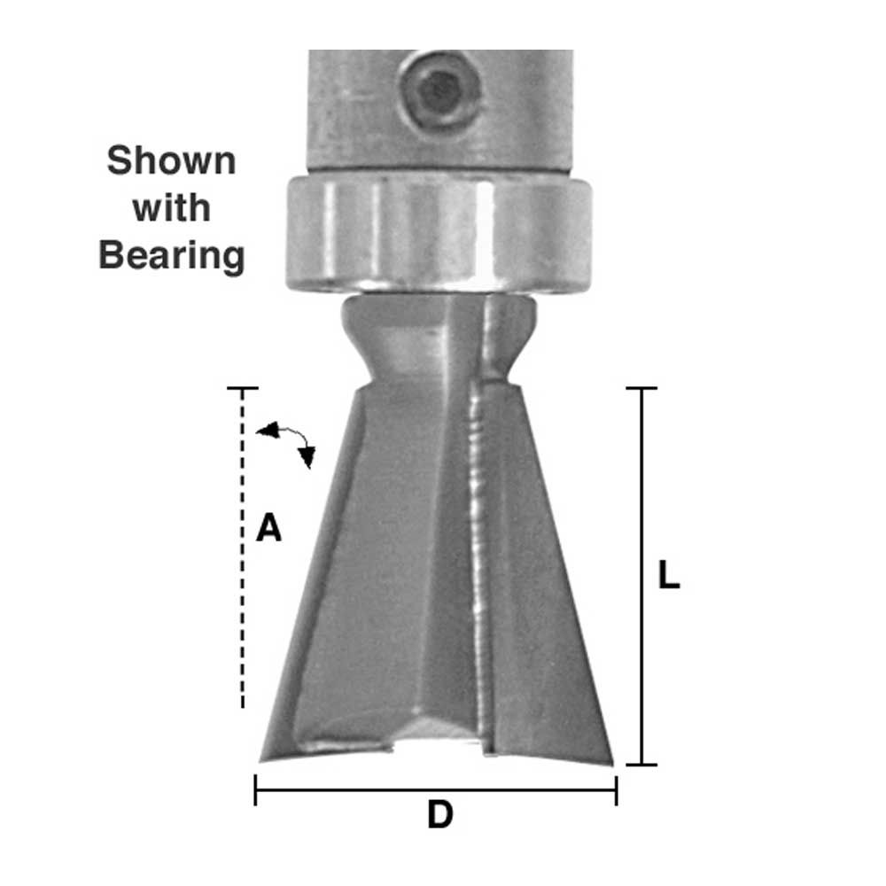 Dovetail 1/2 X 10 Degree X 1/4" Shank