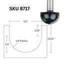 1/2"D Core Box Bit, 1/2"Shank