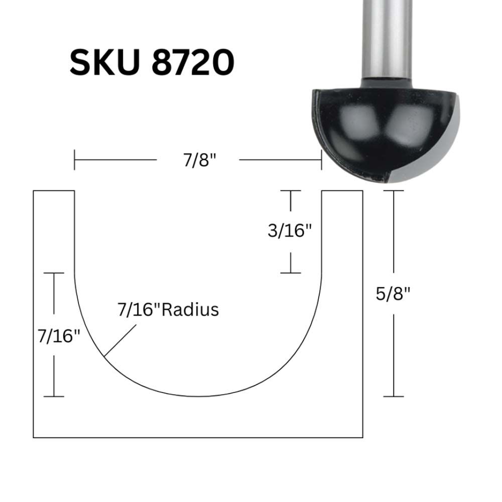 7/8"D Core Box Bit, 1/2" Shank