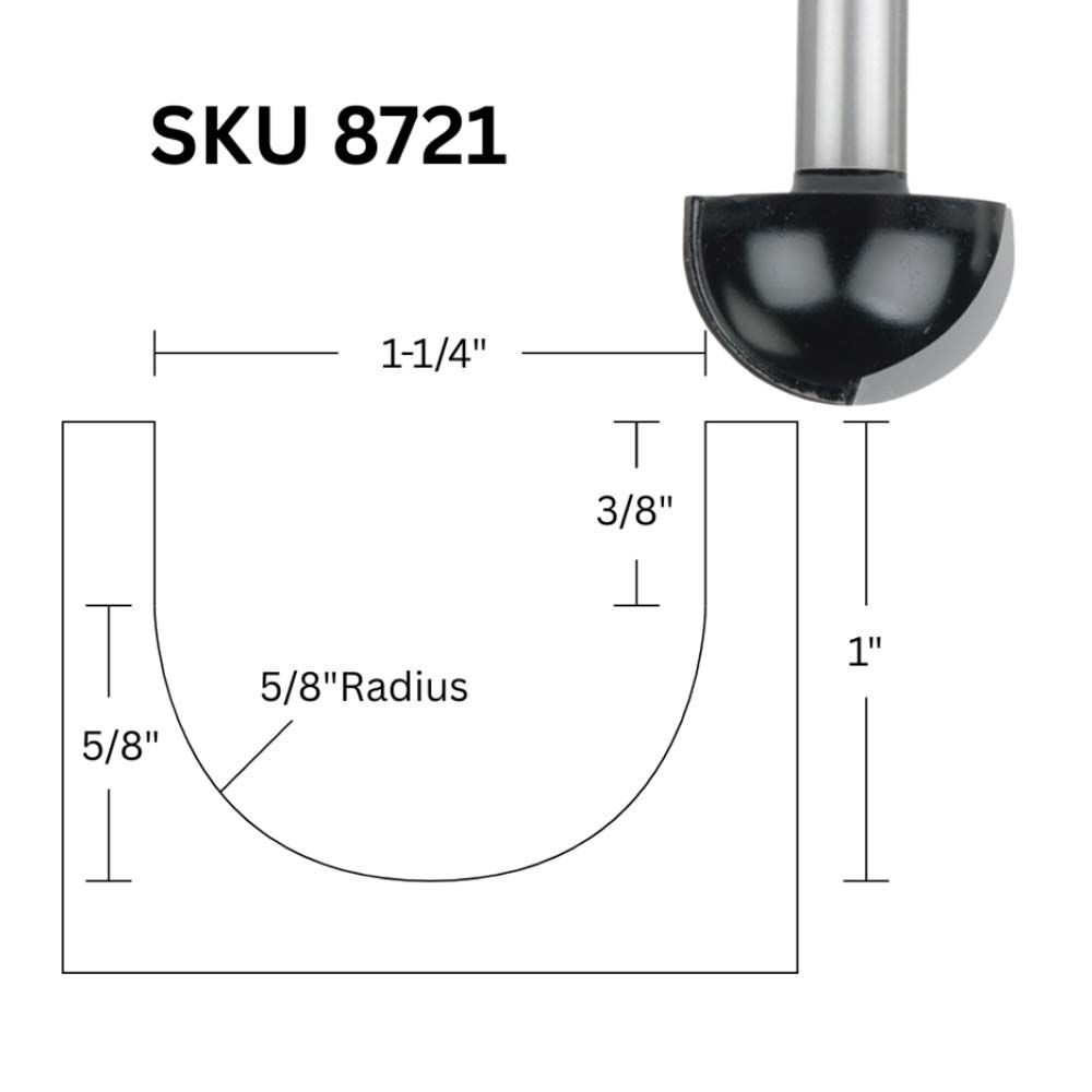 1-1/4"D Core Box Bit,1/2"Shank