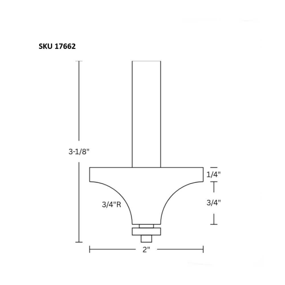 MLCS Premium Quarter Round 3/4"R Round Over Bit,1/2"Sh. C #17657