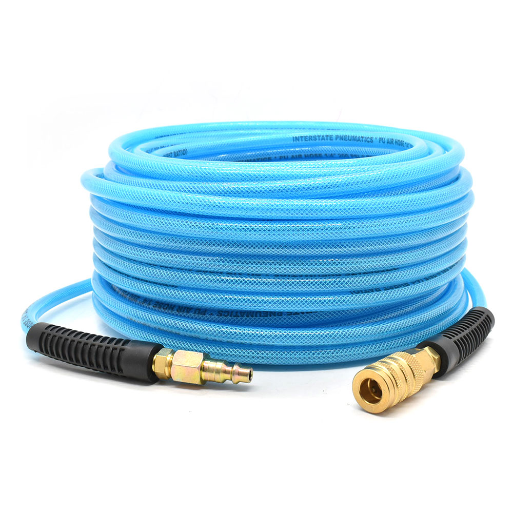 1/4" 25 ft Light Blue PU Hose Kit with 1/4" Brass "S" Coupler and Steel Plug