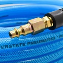 3/8" 100 ft Light Blue PU Hose Kit with 1/4" Brass "S" Coupler and Steel Plug