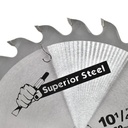 10 1/4" x 24 Teeth  x 0.10" kerf x 5/8" Arbor with Diamond Knock Out -  Carbide Tipped Saw Blade