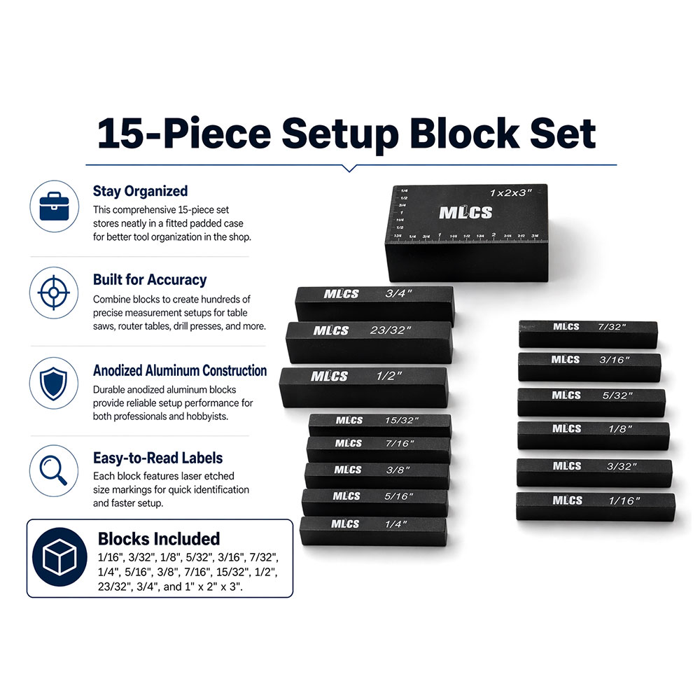 MLCS Setup Bars - 15 Piece Set