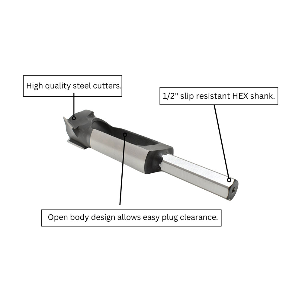 3/8" Tenon Cutter,HEX Sh. (I) C