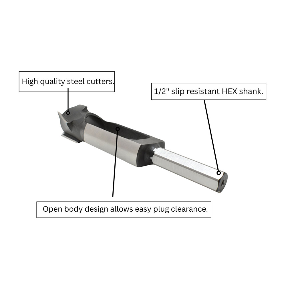 1/2" Tenon Cutter,HEX Sh. (I) C