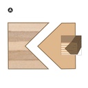 2 Piece V-Groove Edge Band Set - 1" X 1/2" Shank